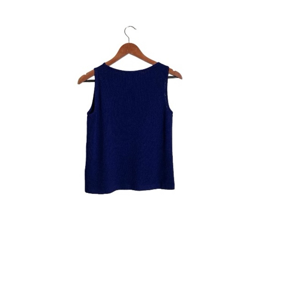 St. John Vintage Navy Blue Santana Knit Sleeveless Shell Tank Top - Picture 3 of 6